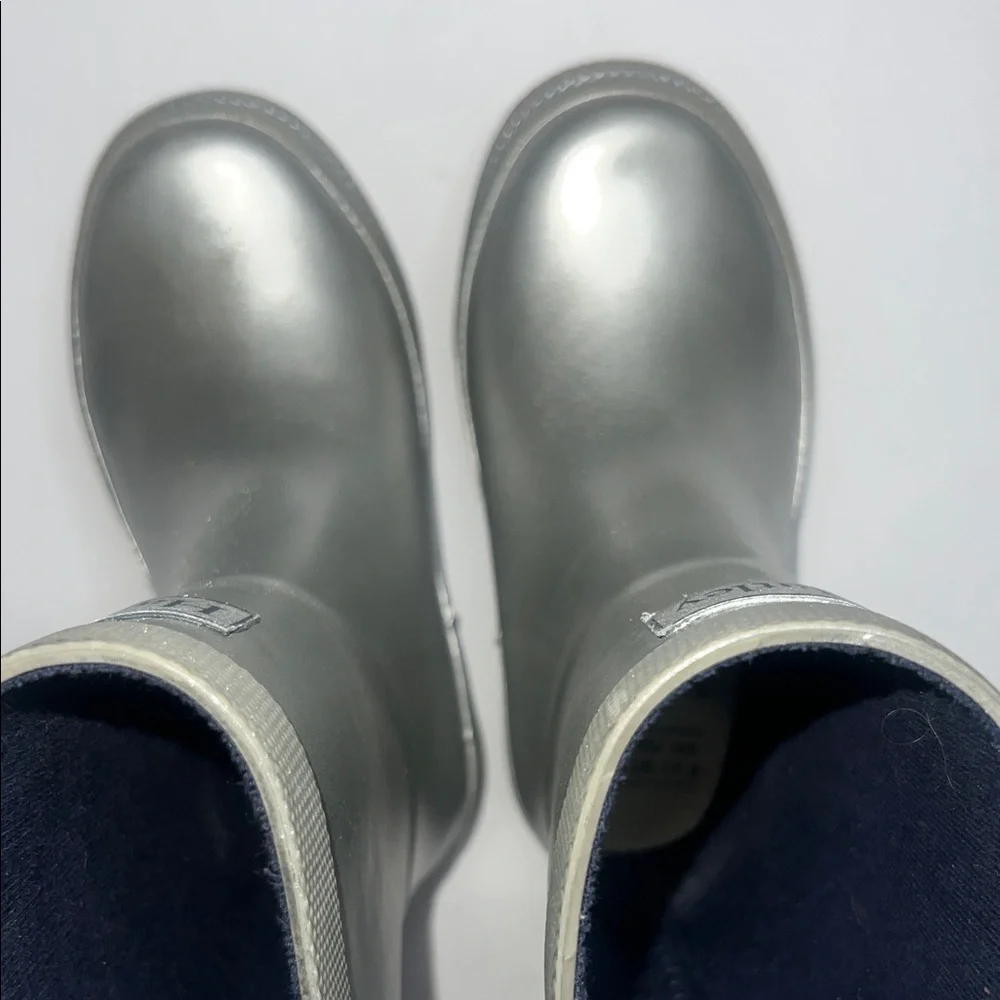 Hatley Metallic Gray Kids Rain Boots